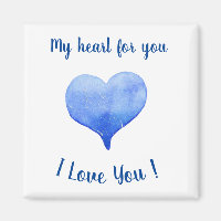 Je t'aime Coeur Bleu mignon Saint Valentin
