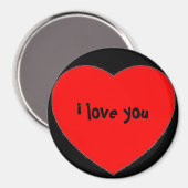 Aimant "je t'aime" dans le coeur (Recto/Verso)