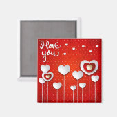 Aimant Je t'aime en rouge (Recto/Verso)