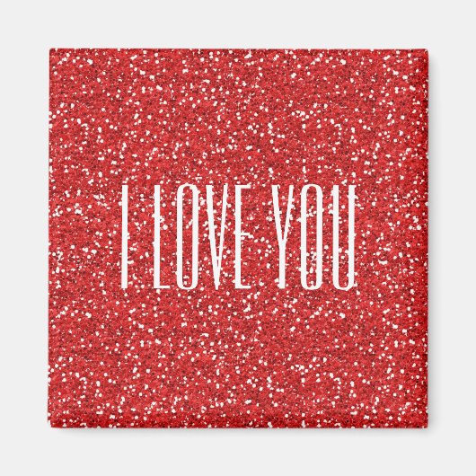 Aimant Je t'aime Faux Parties scintillant ou ton propre t (Devant)