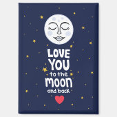 Aimant Je t'aime jusqu'à la lune et retour (Recto)