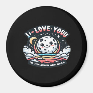 Aimant Je t'aime jusqu'à la lune et retour Design sincère