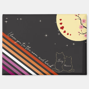 Aimant Je t'aime jusqu'à la lune et retour Drapeau Lesbie