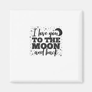 Aimant Je t'aime jusqu'à la lune et retour, minimalisme s