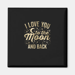 Aimant Je t'aime jusqu'à la lune et retour Vintage Stars