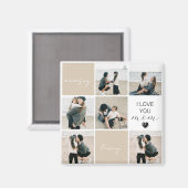 Aimant Je t'aime maman | Collage de photos | Mocha (Recto/Verso)