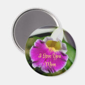 Aimant Je t'aime maman orchidée fleur (Recto/Verso)