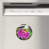 Aimant Je t'aime maman orchidée fleur (In Situ (Lave-vaisselle))