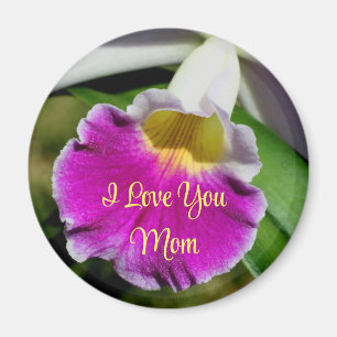 Aimant Je t'aime maman orchidée fleur 