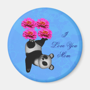 Aimant Je t'aime Maman Panda jongleur