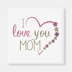 Aimant Je t'aime Maman Parties scintillant Coeur