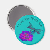 Aimant Je t'aime Mignonne libellule Personnalisée (Recto/Verso)