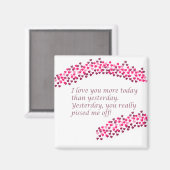 Aimant Je T'Aime Plus Aujourd'Hui Qu'Hier Drôle (Recto/Verso)