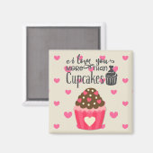Aimant Je T'Aime Plus Que L'Aimant Des Cupcakes (Recto/Verso)