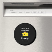 Aimant Je t'aime plus que le fromage Funny Kawaii Saint-V (In Situ (Lave-vaisselle))