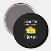 Aimant Je t'aime plus que le fromage Funny Kawaii Saint-V (Recto/Verso)