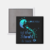 Aimant Je t'aime sur la lune et de retour - (Recto/Verso)