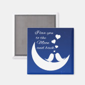Aimant Je t'aime sur la Lune et de retour (Recto/Verso)