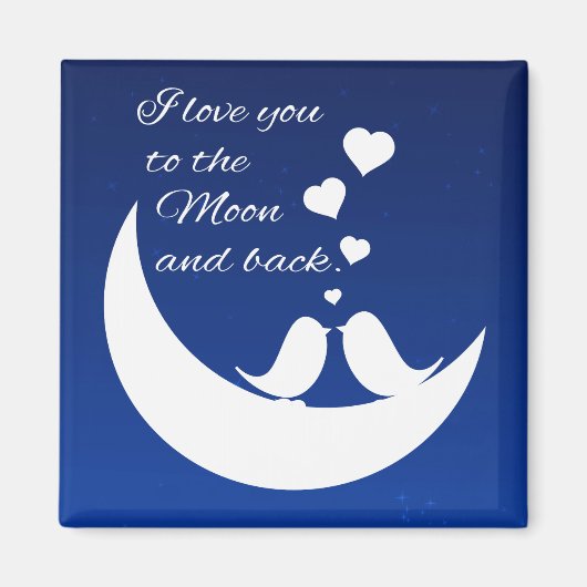 Aimant Je t'aime sur la Lune et de retour (Devant)