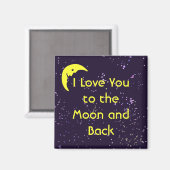 Aimant Je t'aime sur la Lune et de retour (Recto/Verso)