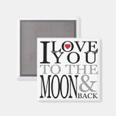 Aimant Je T'Aime Sur La Lune Et De Retour (Recto/Verso)