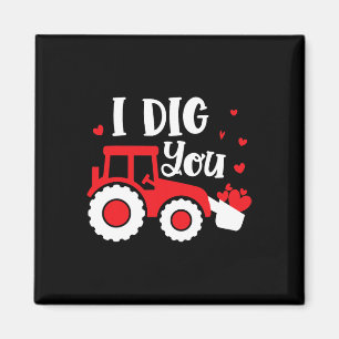 Aimant Je T'aime Tracteur Construction Cœur Amoureux Sain