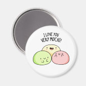 Aimant Je T'Aime Très Mochi Funny Food Pun (Recto/Verso)