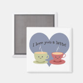 Aimant Je t'aime un latte ! (Recto/Verso)