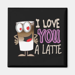 Aimant Je t'aime un latte