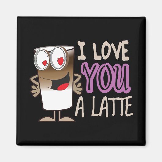 Aimant Je t'aime un latte (Devant)