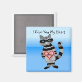 Aimant Je Te Donne Mon Raccoon Coeur (Recto/Verso)