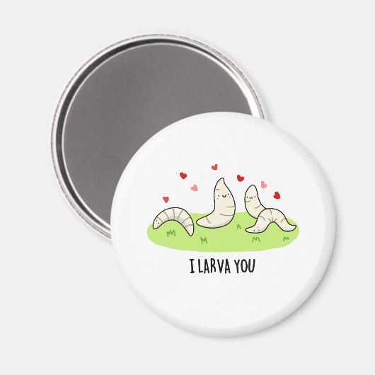 Aimant Je T'Entends Drôle Larvae Love Pun (Recto/Verso)