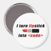 Aimant Je transforme le rouge à lèvres en code (Recto/Verso)