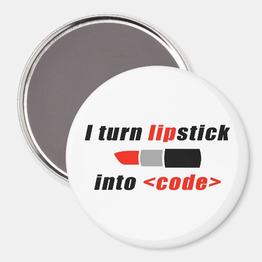 Aimant Je transforme le rouge à lèvres en code (Recto/Verso)