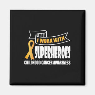 Aimant Je travaille avec les super-héros Cancer de l'enfa