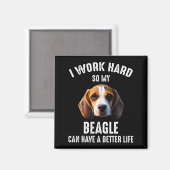 Aimant Je Travaille Dur Pour Que Mon Beagle Ait Une Meill (Recto/Verso)