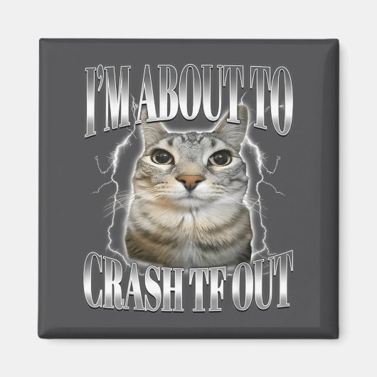 Aimant Je vais m'écrouler Drôle de chat qui fixe Brainrot (Devant)