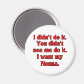 Aimant Je veux ma nonne (grand-mère italienne) (Recto/Verso)