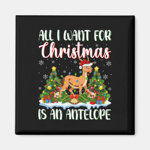 Aimant Je Veux Pour Noël Est Un Antelope Xmas Tree Light