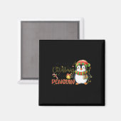 Aimant Je veux pour Noël est un pingouin Joyeux Noël (Recto/Verso)