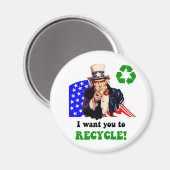 Aimant Je veux que tu recycles ! (Recto/Verso)