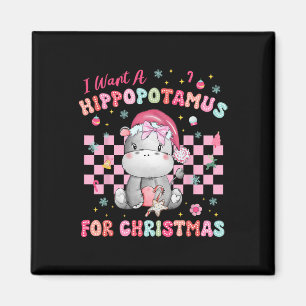 Aimant Je Veux Un Hippopotame Pour Noël Joyeux Hippo
