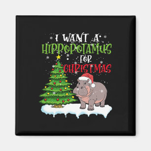 Aimant Je Veux Un Hippopotame Pour Noël Mignonne