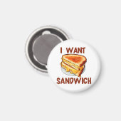 Aimant Je veux un sandwich (Recto/Verso)