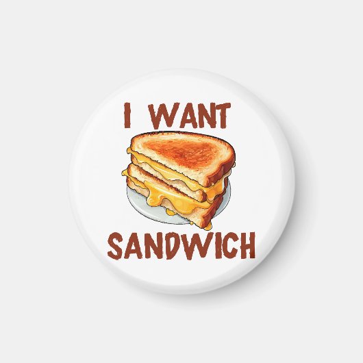 Aimant Je veux un sandwich (Devant)