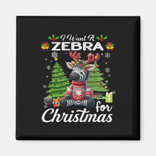 Aimant Je Veux Un Zèbre Pour Noël De Mignons Cadeaux Noël