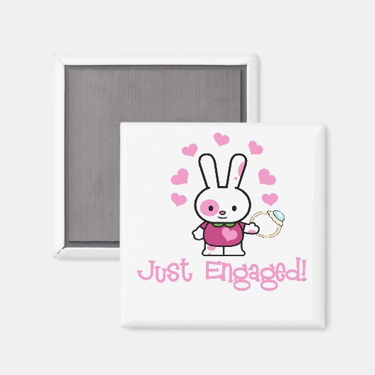 Aimant Je viens d'engager du lapin mignon (Recto/Verso)