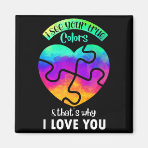 Aimant Je vois vos vraies couleurs, Monde de puzzle Mois