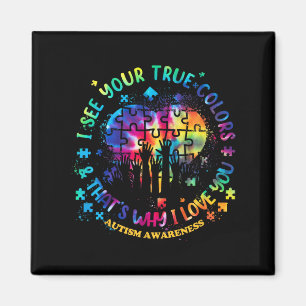 Aimant Je vois vos vraies couleurs Puzzle World Autism Aw