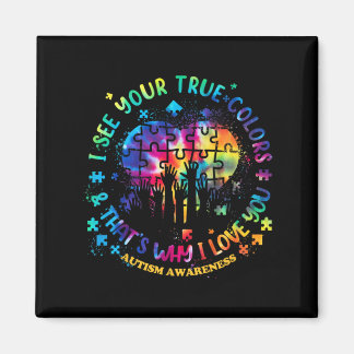 Aimant Je vois vos vraies couleurs Puzzle World Autism Aw